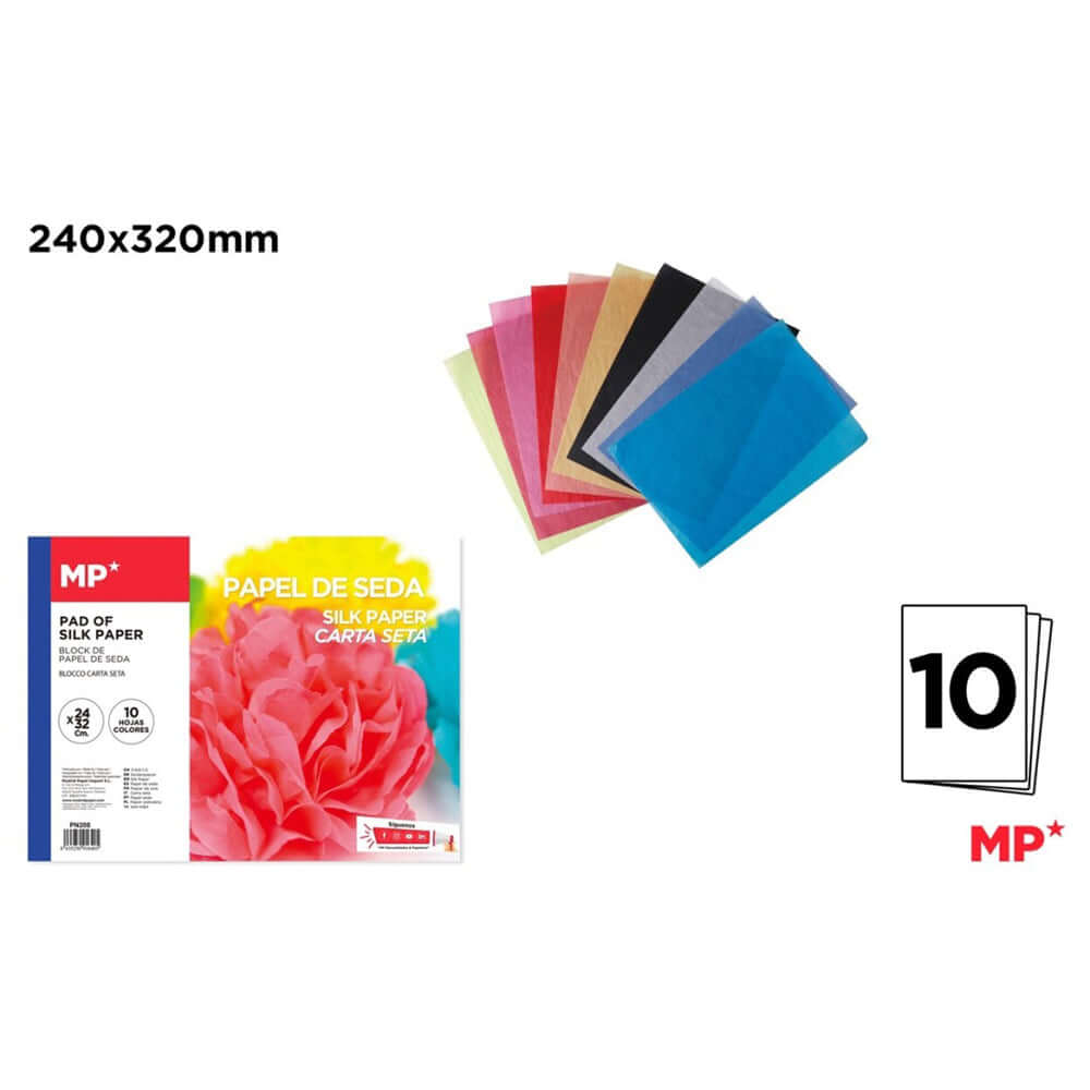 Hartie matase Main Paper, 240x320 mm, 10 file, diverse culori Hartie matase Main Paper, 240x320 mm, 10 file, diverse culori